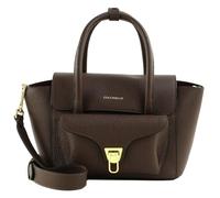 COCCINELLE Double Beat Grained Leather Handbag Brunette