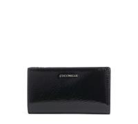 Coccinelle Metallic Shiny Wrinkled Monedero negro, cuero, mujer
