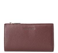 COCCINELLE Cuero Monedero Metallic Soft Wallet Berry Morado Oscuro