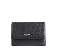 COCCINELLE Metallic Soft Wallet Grainy Leather Noir