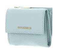 COCCINELLE Cuero Monedero Metallic Soft Wallet Grained Leather Aquamarine Azul Claro