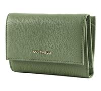 Coccinelle Metallic Soft RFID Monedero gris-verde, cuero, mujer