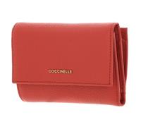 COCCINELLE Metallic Soft Wallet Grainy Leather Grenadine Red