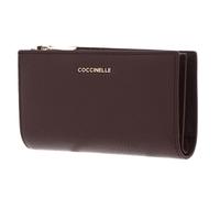 COCCINELLE Cuero Monedero Metallic Soft Wallet Berry Morado Oscuro