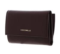 COCCINELLE Cuero Monedero Metallic Soft Wallet Grainy Leather Berry Morado Oscuro