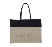 Coccinelle Myrtha Bolsa shopping natural/negro, lona, mujer