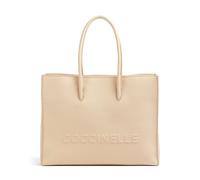Coccinelle Myrtha Maxi Logo | Bolsa shopping | beige | cuero graneado