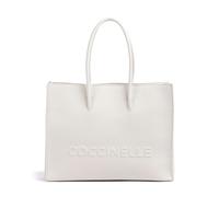 Coccinelle Myrtha Maxi Logo | Bolsa shopping | blanco | cuero graneado