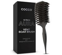 COCCO Aura Vent - Cepillo de jabalí | Diseño ventilado de doble curva para un secado más rápido, desenredar y brillo sin esfuerzo, jabalí + cerdas de nailon, mango ergonómico cómodo para peinado