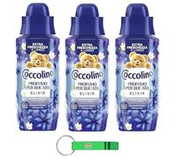 Coccolino - Perfume para la colada (3 unidades, con campanilla silvestre y bergamota, 342 ml, incluye llavero Beni Culinari gratuito)