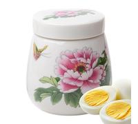 Cocedor de huevos de cerámica | 220 ml con tapa y soporte estilo vintage - Soporte para huevos por agua | Para cocinar el desayuno servir en la cocina y el hogar postres al vapor mujeres y hombres