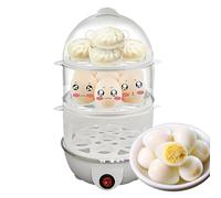 Cocedor De Huevos Duros - Huevos Duros Automático con 3 Niveles | Dispositivo De Cocción Al Vapor Con Seguridad Para Cocinas Profesionales Y Domésticas