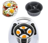 Cocedor de Huevos para 4 Huevos, 2 en 1 Combinado, Accesorios para Cocinar Huevos, Huevos al Vapor, Accesorios de Cocina, Cesta para Huevos, Compatible con Cocinas Multifunción, Adecuado para Cocinas
