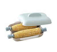Cocedor de maíz para microondas - Cocedor a vapor para verduras y mariscos, tapa con asa para cesta sin BPA, preparación rápida y saludable del vapor, utensilios de cocina compactos y fáciles