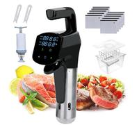Cocedor Sous Vide, Kit Sous Vide Eléctrico De 1800 W Con Pantalla Led | Circulador de Inmersión Inteligente con Depósito de Agua de 11 L, Bomba de Extracción, Bolsa Sellada, Clip, Control