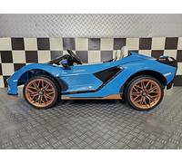 Coche 24V Y 2 PLAZAS, Infantil, Lamborghini SIAN, 4 Motores DE 24V, RC Parental, Asiento Cuero, Ruedas Goma, NIÑOS DE 1 A 6 AÑOS