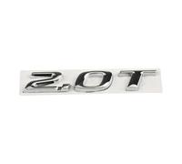 Coche 3D Metal 2.0T Deporte Desplazamiento Tronco Logo Etiqueta Emblema Insignia Calcomanías(Silver)