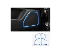 Coche 4 Piezas Cubierta Embellecedora Para Altavoz Puerta Bocina Audio Anillo Decorativo Para P&orsche Para Macan 2014-2024 JUNOOS(Blue)