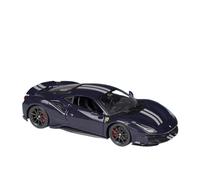 Coche a Escala Miniatura 1:24 For Ferrari 488 Pista Miniatura Aleación Zinc Fundida A Presión Escala Estática Modelo De Coche Adornos De Oficina Réplica De Coche Modelo(Blue)