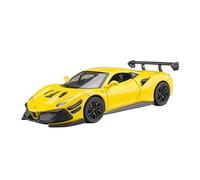 Coche a Escala Miniatura 1:32 For Ferrari 488 Mini Simulación Escala Estática Modelo De Coche De Aleación Modelo De Metal Exhibición Creativa Réplica De Coche Modelo(Yellow)