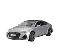 Coche a Escala Miniatura Réplica De Coche De Metal Fundido A Presión En Miniatura A Escala Estática For Audi RS7 Adornos Decorativos 1:24 Réplica De Coche Modelo(Silver)