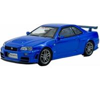 Coche aleación Fundido presión Escala 1:64 para Nissan Nismo R34 GT-R Z-Tune colección Azul para Aficionados los vehículos