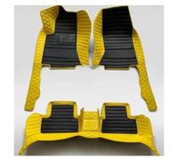 Coche Alfombra para Skoda para Yeti 2013 2014 5 Asientos Alfombrillas Coche Cobertura Total Cuero Artificial(Yellow Black)