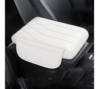 Coche Alfombrilla Reposabrazos para Hyundai ix35 Nu ix35 Tucson JM SUV Kona Electric, Consola Central Funda Cómoda Resistente Arañazos CojíN Apoyabrazos Accesorio Interior,F/White