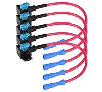 Coche Añadir un circuito Fusible Tap, Keenso Auto Fuse Adapter Blade Fuse Holder con 15A Blade Fuse Pack de 5(Micro Mini)