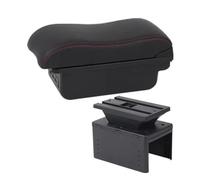 Coche Apoyabrazos Para Seat Para Leon Para Mk2 Reposabrazos Caja De Almacenamiento, Consola Central, Piezas De Actualización, Accesorios Apoya Brazos Coche Consola(B red line 3USB)