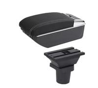 Coche Apoyabrazos Para Toyota Para Yaris Para Vitz Para híbrido Accesorios Para Interior Coche Caja Almacenamiento Con Puerto USB Reposabrazos(C3 white line 7USB)