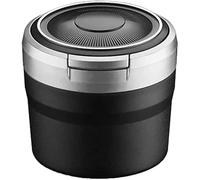 Coche Bandeja de Ceniza para Nissan Fuga 2005-2008, Desmontable Portátil Gran Capacidad con Tapa Absorbe Humo Luz LED Cenicero,Silver