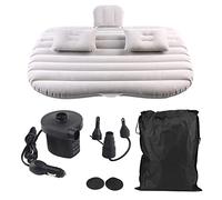 COCHE CAMA INFLABLE ASIENTO TRASERO COLCHÓN CAMA DE AIRE DURADERO SEGURO DORMIR VIAJE PVC NEGRO PLATA GRIS (Gris plata graduada)