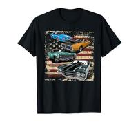 Coche clásico American Muscle Cars bandera de Estados Unidos Vintage 4 de julio Camiseta