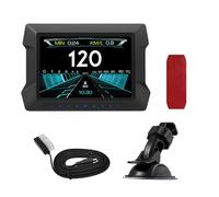 Coche con inclinómetro - visualización todoterreno | Datos de conducción GPS | Diagnóstico de vehículos | Pantalla LED inclinable con función de alarma, protección contra vuelcos para vehículos todot