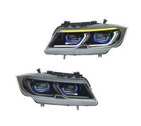 Coche Conjunto Faros Compatible Con BMW Para E90 2005 2006 2007 2008 2009 2010 2011 2012 2013 Reemplazo 2 Piezas Faros Delanteros DRL Intermitentes Luces Altas Proyector Angel Eye