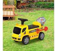 Coche Correpasillos 2 En 1 Homcom Para Niños Con Hormigonera, Luces Y Sonidos, De 18 a 36 Meses, 78 X 28,2 X 42 Cm, Amarillo YELLOW