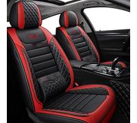 Coche Cubiertas Asientos 1 Juego De Fundas Cuero para Asiento Coche para A3 8p 8l para Sportback A4 B7 para Avant B5 B8 A6 C7 para A5 para C5 100 C4 Q5 Q7(Negro Rojo)
