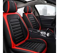 Coche Cubiertas Asientos Fundas Asiento Coche para A3 8p 8l para Sportback A4 B7 para Avant B5 B8 A6 C7 para A5 para C5 100 C4 Q5 Conjunto Protectores Cuero(Negro Rojo)