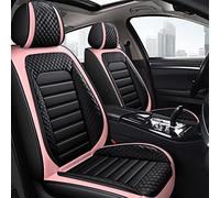 Coche Cubiertas Asientos Fundas Asiento Coche para A3 8p 8l para Sportback A4 B7 para Avant B5 B8 A6 C7 para A5 para C5 100 C4 Q5 Conjunto Protectores Cuero(Black Pink)