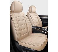 Coche Cubiertas Asientos Juego Completo Funda Asiento Coche 5 Asientos Cuero PU para Hyundai para Tucson para Santa Fe I30 I40 para Veloster para Genesis para Venue para Terracan(Beige,Standard)
