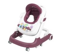 Coche de aprendizaje 2 en 1, andador + carrito auxiliar, caminante para bebés con música, altura regulable y plegable (rojo)