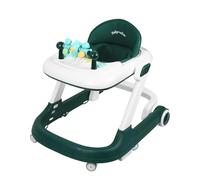 Coche de aprendizaje 2 en 1, andador + carrito auxiliar, caminar con música, altura regulable y plegable (verde)
