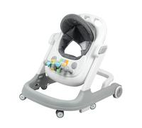 Coche de aprendizaje 2 en 1, andador + carrito auxiliar, caminar con música, altura regulable y plegable (gris)