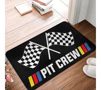 Coche De Carreras De La Tripulación De Pozo De La Bandera A Cuadros De La Puerta De Piso Del Baño De La Cocina De La Estera Antideslizante Al Aire Libre Deporte Carreras Tapete De Entrada Del Jardín