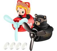 Coche de dibujos animados ambientador ambientador de aire,difusor de Piloto de oso Lindo,hélice Salida de aire ambientador.Perfume de Coche para la decoración interior del coche. (Oso+zorro)