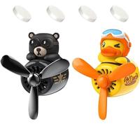 Coche de dibujos animados ambientador ambientador de aire,difusor de Piloto de oso Lindo,hélice Salida de aire ambientador.Perfume de Coche para la decoración interior del coche. (Oso+Pato)