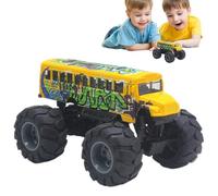 Coche de empuje para autobús escolar - Vehículo realista para niños, juguete estilo autobús escolar | Coche de tirar hacia atrás de aleación, coche de empuje para niños para diversión en interiores y