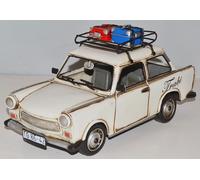 Coche De Hoja Modelo Clásico Trabant Trabi Con Equipaje En El Techo L 28 Cm
