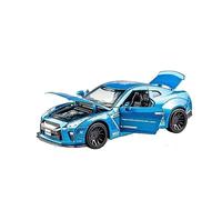 Coche De Juguete A Escala 1:32 GTR R35 De Aleación, Modelo De Carreras, Colección De Coches De Juguete Fundidos A Presión, Ideal para Regalar A Niños.(BLU,with Box)